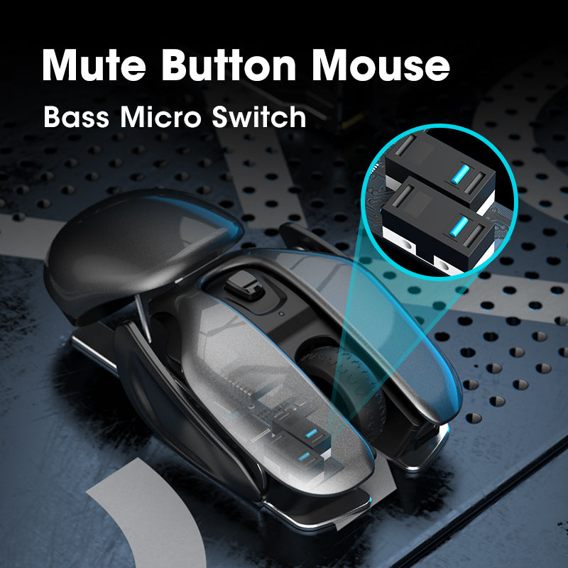 Wireless Gaming Mouse Aluminum Alloy Mute Mouse Rechargeable 1600DPI for Computer Gamer Slience Mouses Optical Mause Accessories