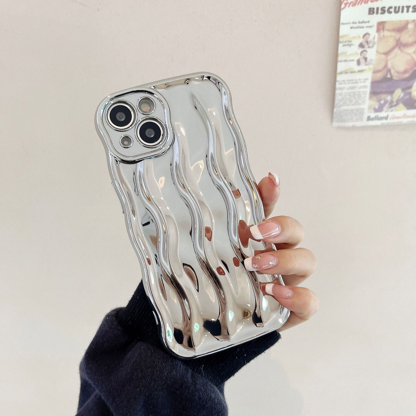 Electroplating water ripple-proof phone case solid color