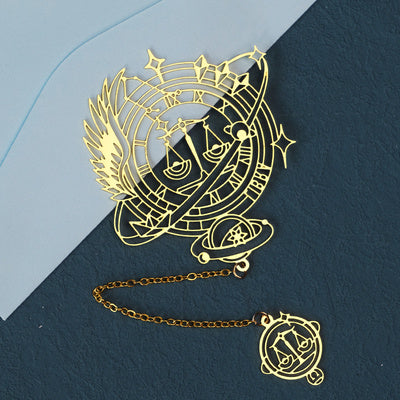 Twelve Constellations Series Metal Bookmark Brass Hollowed Out