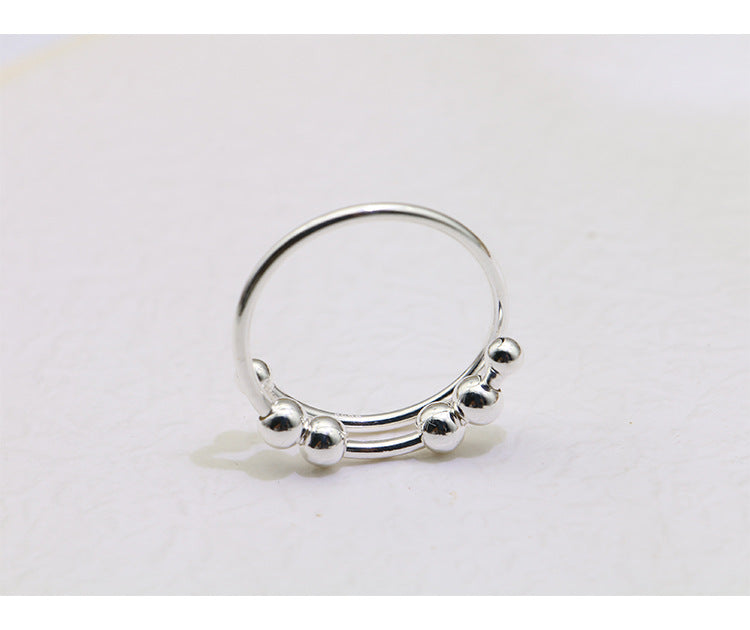 Women's S925 Sterling Silver Turnable Decompression Ring