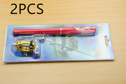 Telescopic drum pen rod fishing gear set