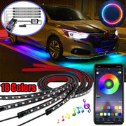 Auto LED RGB Innenraum Atmosphäre Streifen Licht Dekorative Fußlampe mit USB Wireless Remote Musiksteuerung Mehrere Modi für Auto