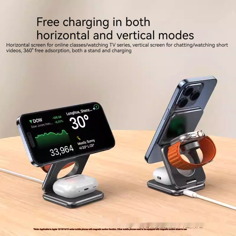 Foldable Magnetic Wireless Charger Phone Holder