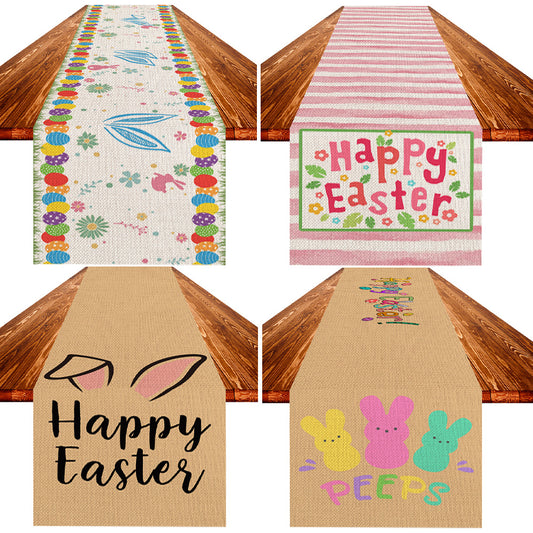 Easter Table Flag Linen Strong Durable Tablecloth Oil And Stain Proof