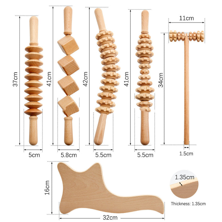 Holz Massage Roller Multifunktionale reduzieren Cellulite Natürliche Massager