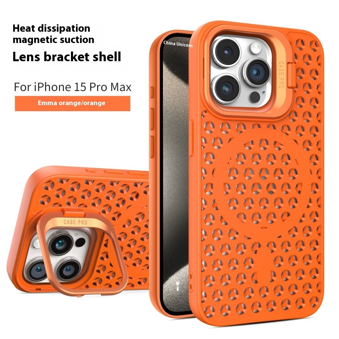 Heat dissipation Magnetic Suction lens Bracket Breathable Phone case