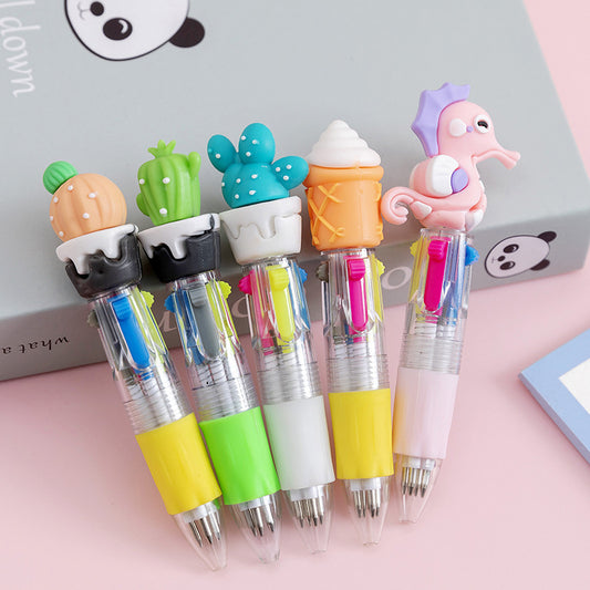 Cute Cartoon Cute Object Four-color Press Color Ballpoint Pen