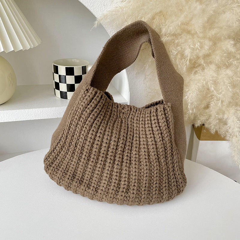 Simple All-match High-grade Wool Knitted Handbag