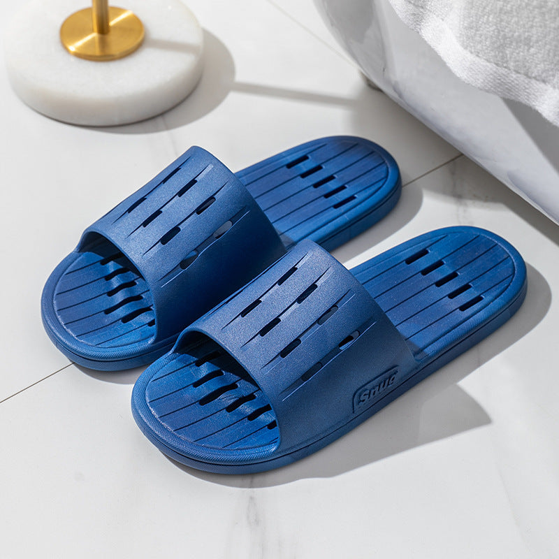 Anti-slip Striped Texture Hollow Design Slippers Women Floor Bathroom House Shoes Summer Indoor Home Slipper Couple