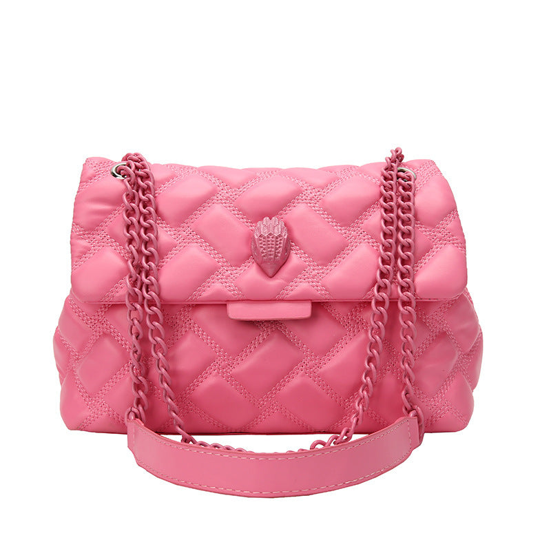 Checkered Embossed Chain Personality Shoulder Bag