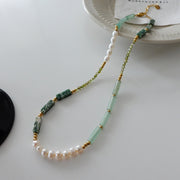 Natural Stone Pearl Necklace French Style