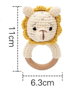 Baby Rattle Hand Woven Cartoon Animal Bracelet Newborn Soothing Doll