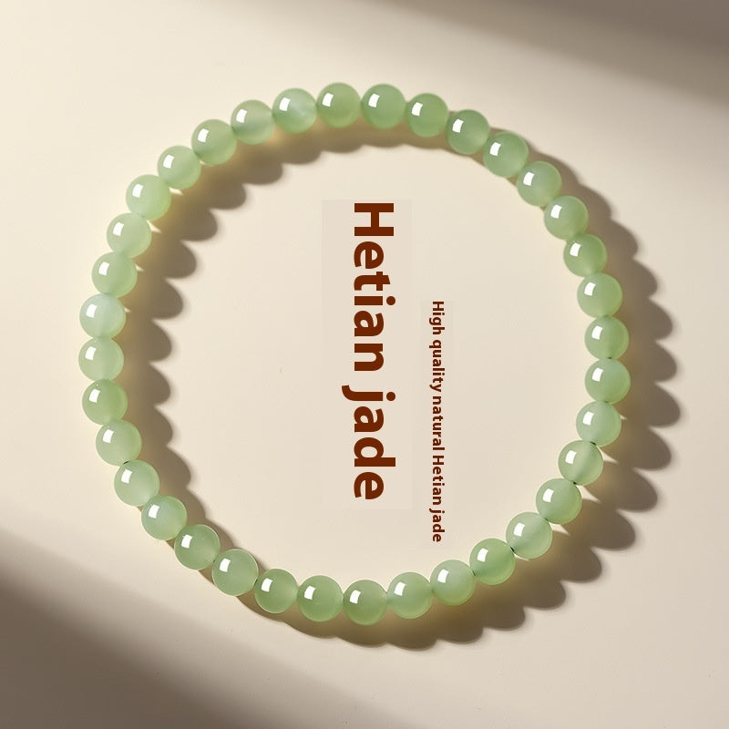 ICE Clear Water Scattered Beads Natural Xinjiang Jade Bracelet