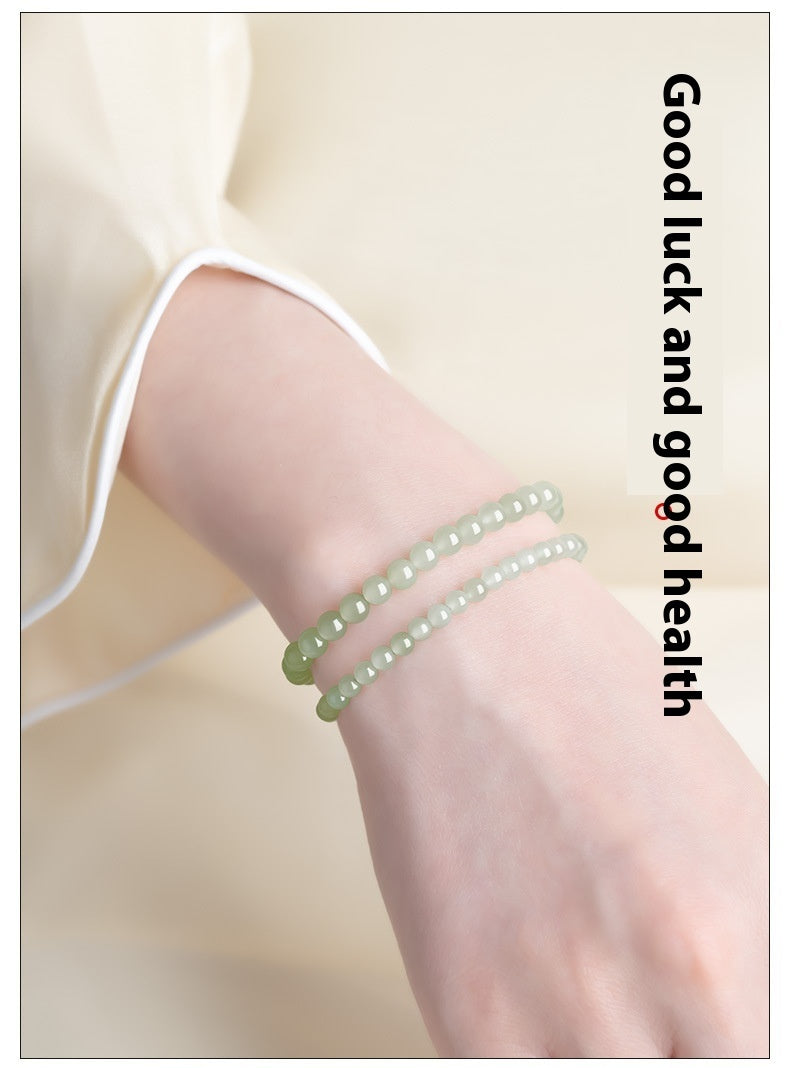 ICE Clear Water Scattered Beads Natural Xinjiang Jade Bracelet