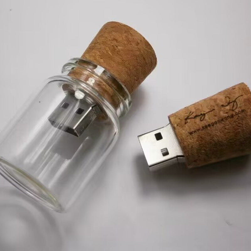 USB stick "Wish Drift Bottle" made of wood