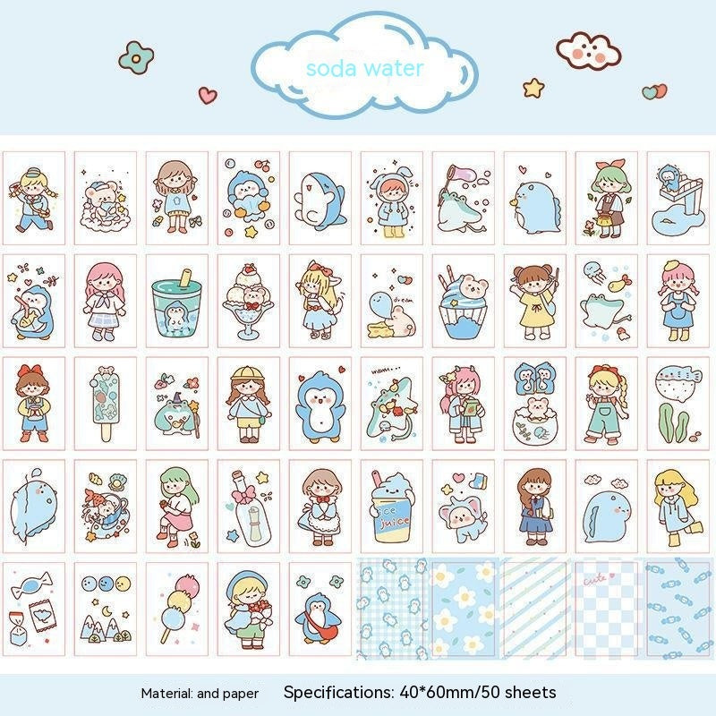 Stickers Hand Account Painting Heart Stickers Notebook Special Screen Protector Japanese Paper Cartoon Characters