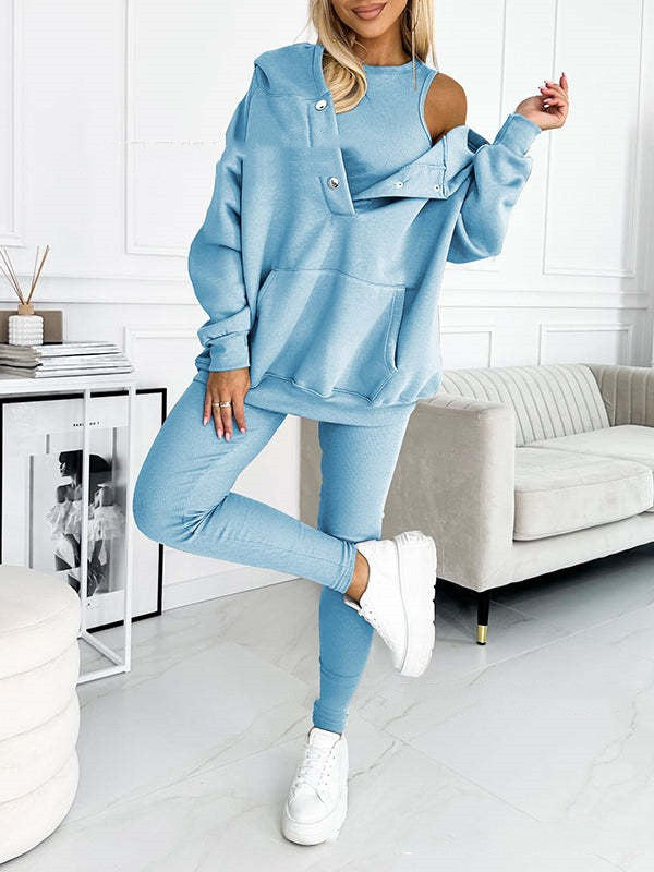 Leisure Comfortable Loose Sports Three Piece Set