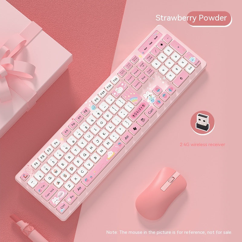 Milk Tea Rabbit Cute Chocolate Wired Keyboard