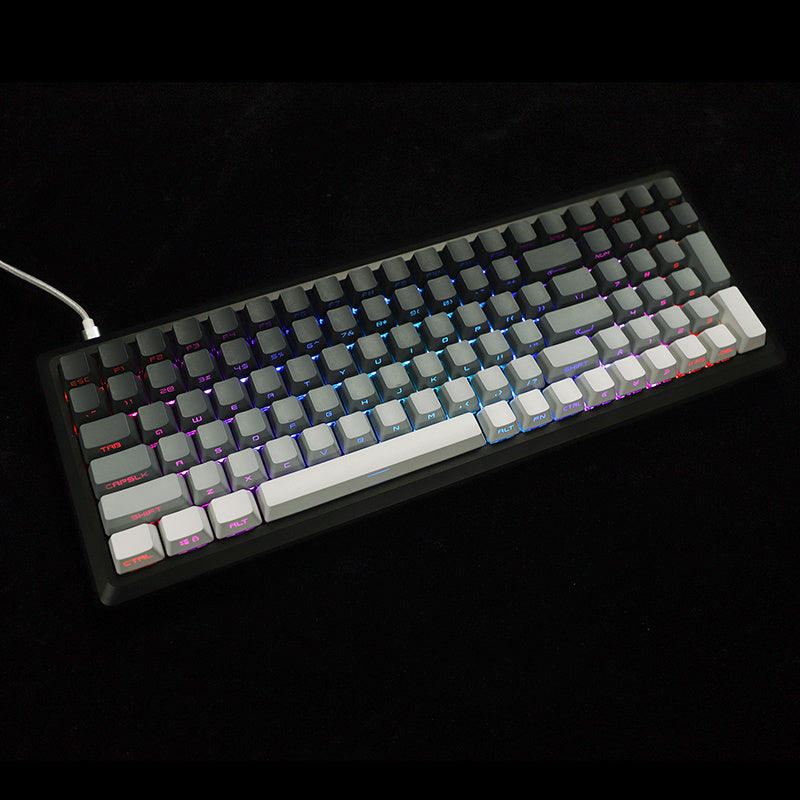 Dual Color Gradient Pbt Dip Dyed Positive Engraved Transparent Oem Keycaps