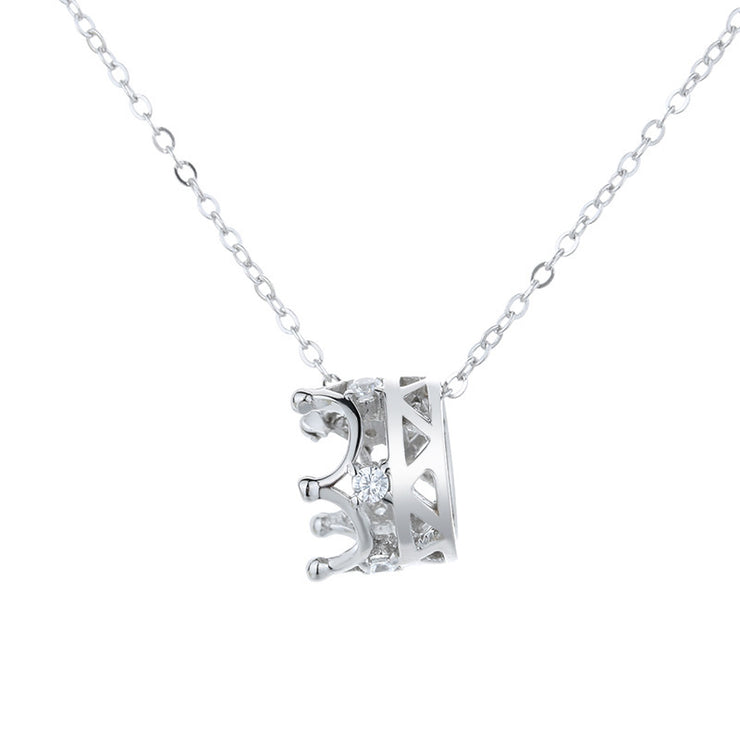 Simple Fashion Female Pendant S925 Sterling Silver Crown Necklace