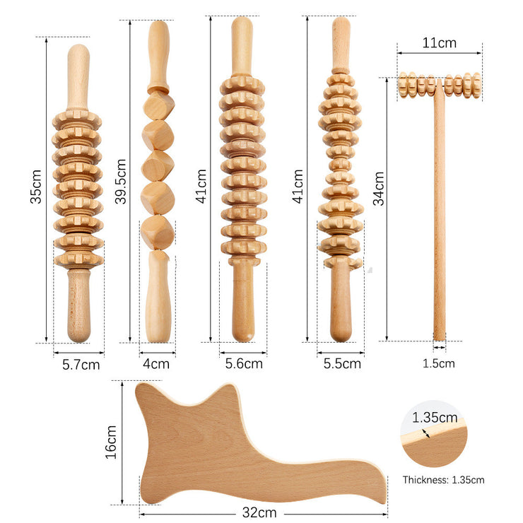 Holz Massage Roller Multifunktionale reduzieren Cellulite Natürliche Massager