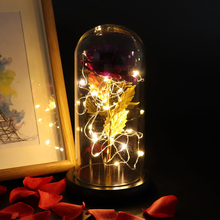 Lampe mit Glasschirm „Rosé“