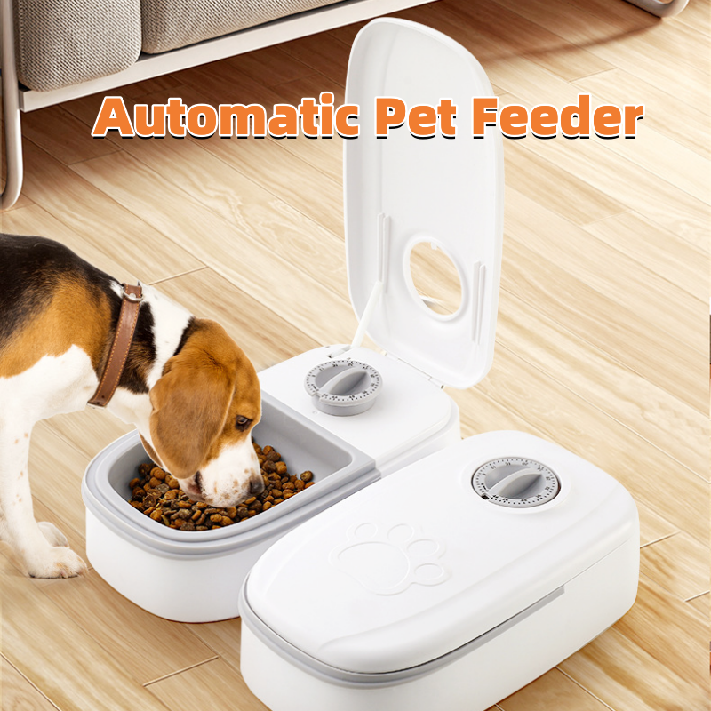 Automatic feeder with intelligent timer for cats and dogs