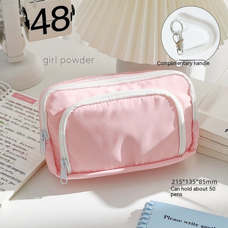 Double Layer Pencil Case For High-capacity Exam Stationery