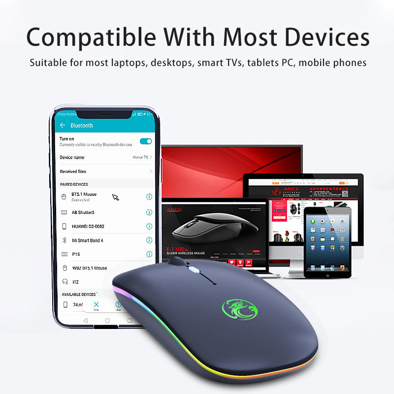 Luminous Charging Bluetooth Dual Mode Wireless Mouse