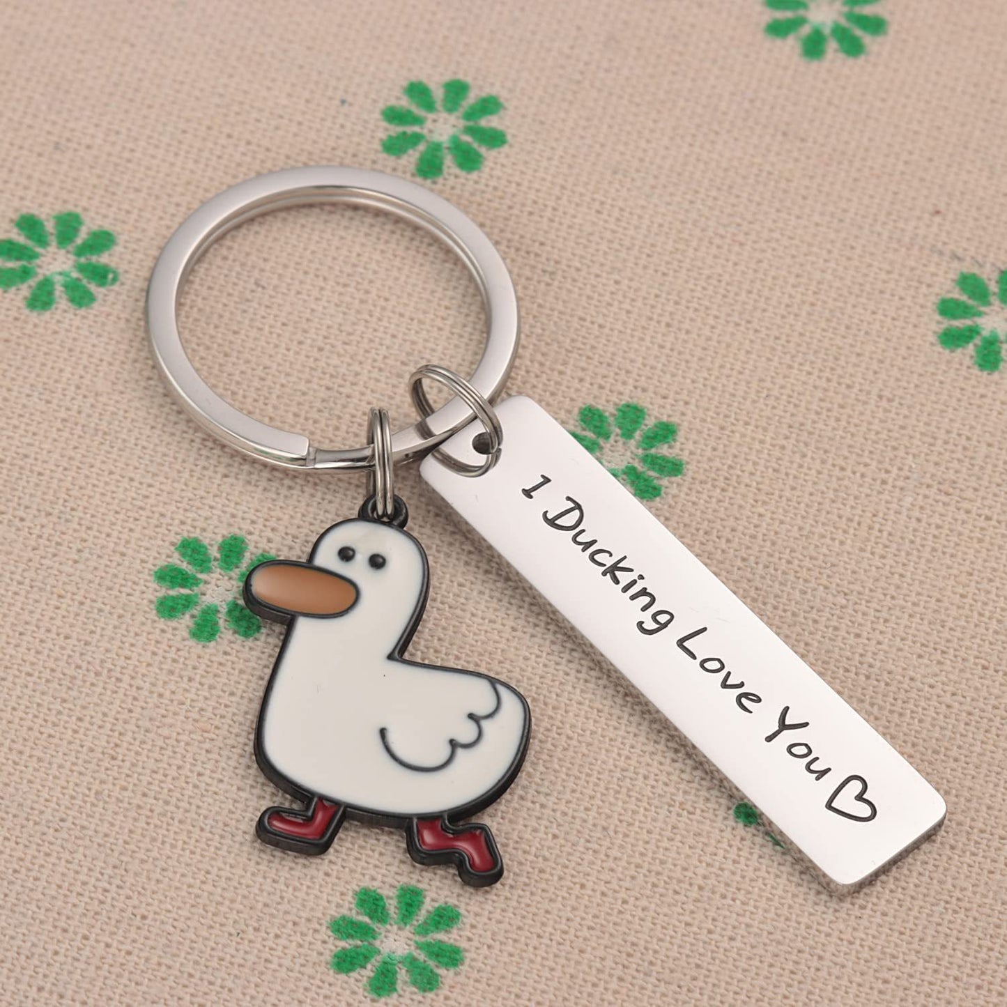 Cute Pet Duck Shape Stainless Steel Key Ring