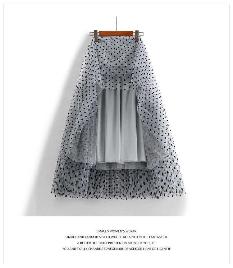 Heavy Industry Flocking Polka Dot Tulle Skirt Women