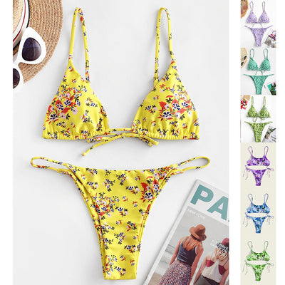 Sommer Blumen Print Bikini Sexy Strand Badeanzug Mode Badeanzug