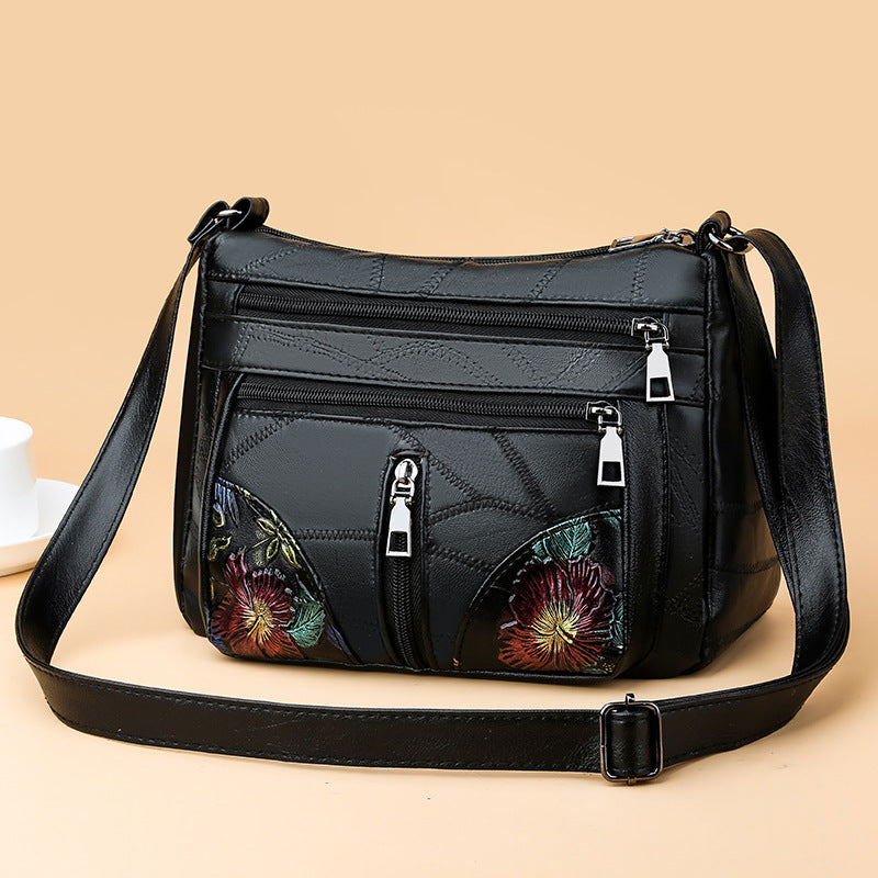 Soft structured ladies versatile large capacity shoulder bag