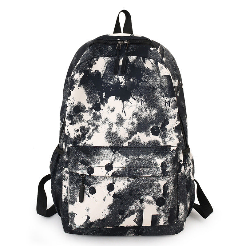 Large canvas backpack with graffiti print