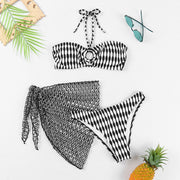 Zweiteiliger Bikini, Tube-Top, dreiteiliges Set