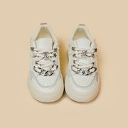 Lässige Damen-Weiß-Low-Top-Sneakers