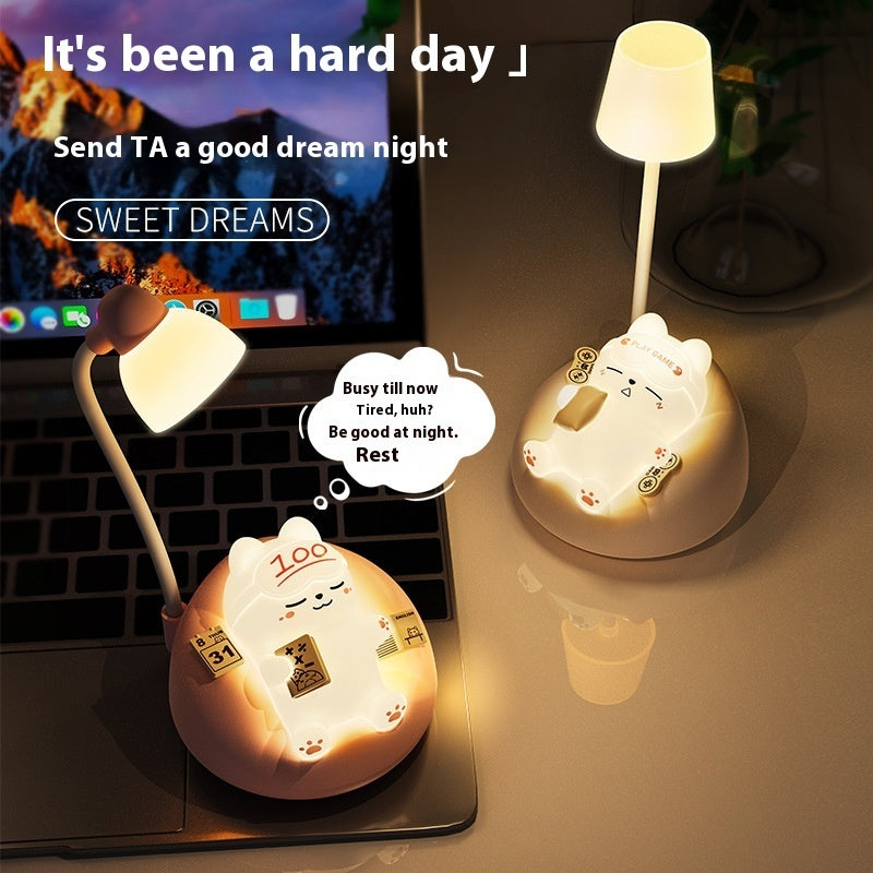 Creative Sleeping Cat Small Night Lamp Night Charging Pat Lamp