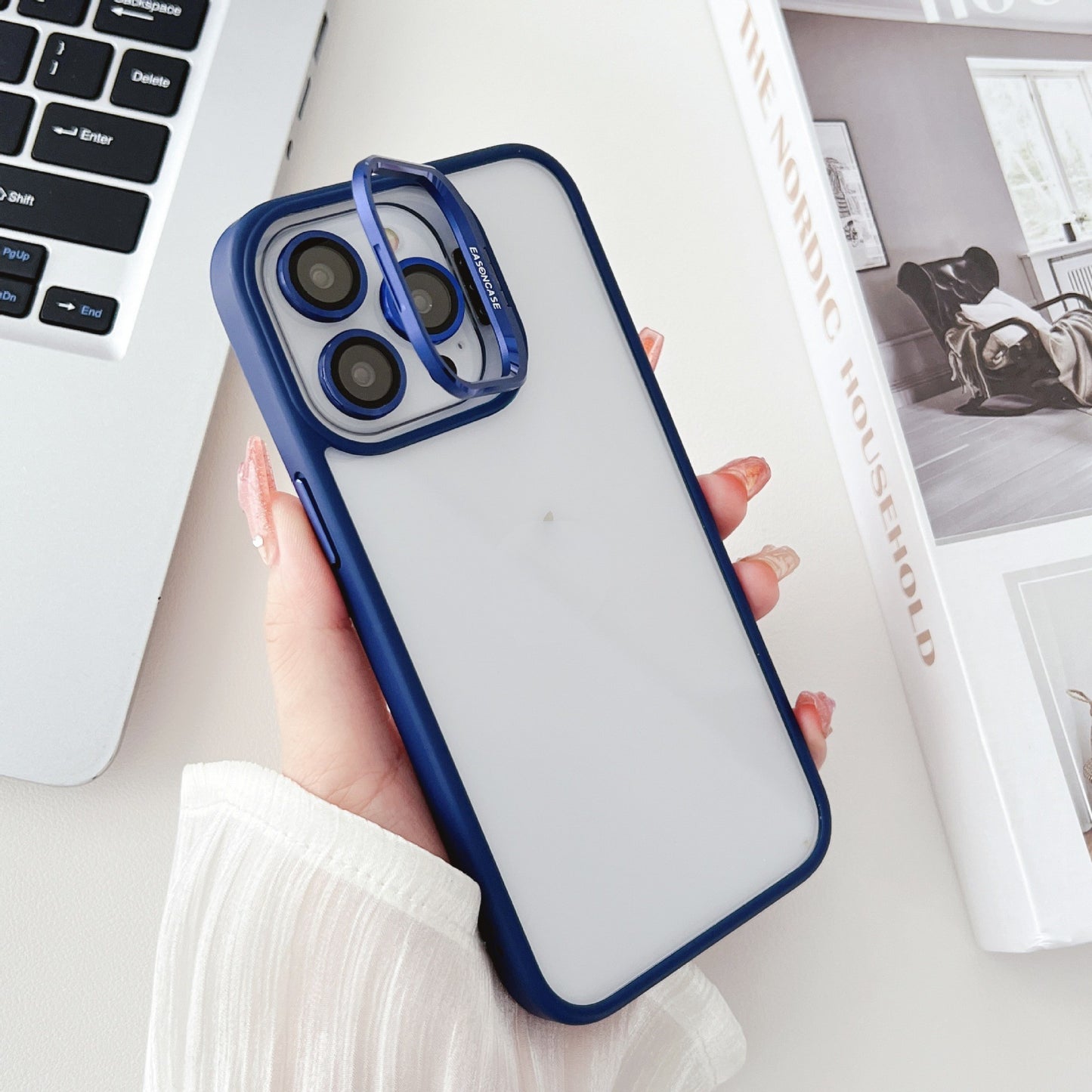 Metal Lens Invisible Bracket Phone Case