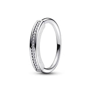 Sterling Silber Ring Stern Mond Voll Diamant Pärchenringe