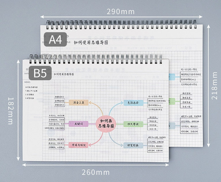 Mind Map Notebook With Template A4 Large Soft Leather