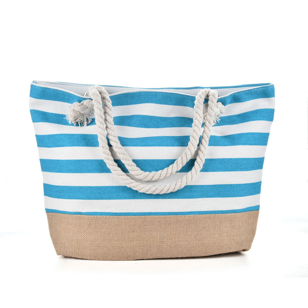 Striped beach bag, casual shoulder bag