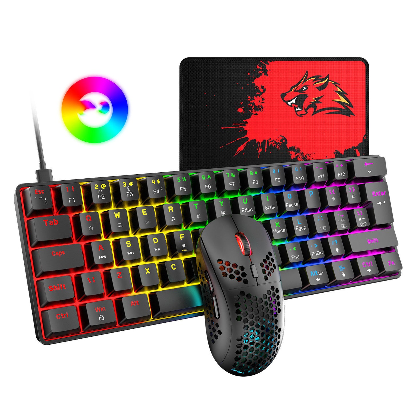 Tablet Notebook RGB Gaming Tastatur und Maus Set