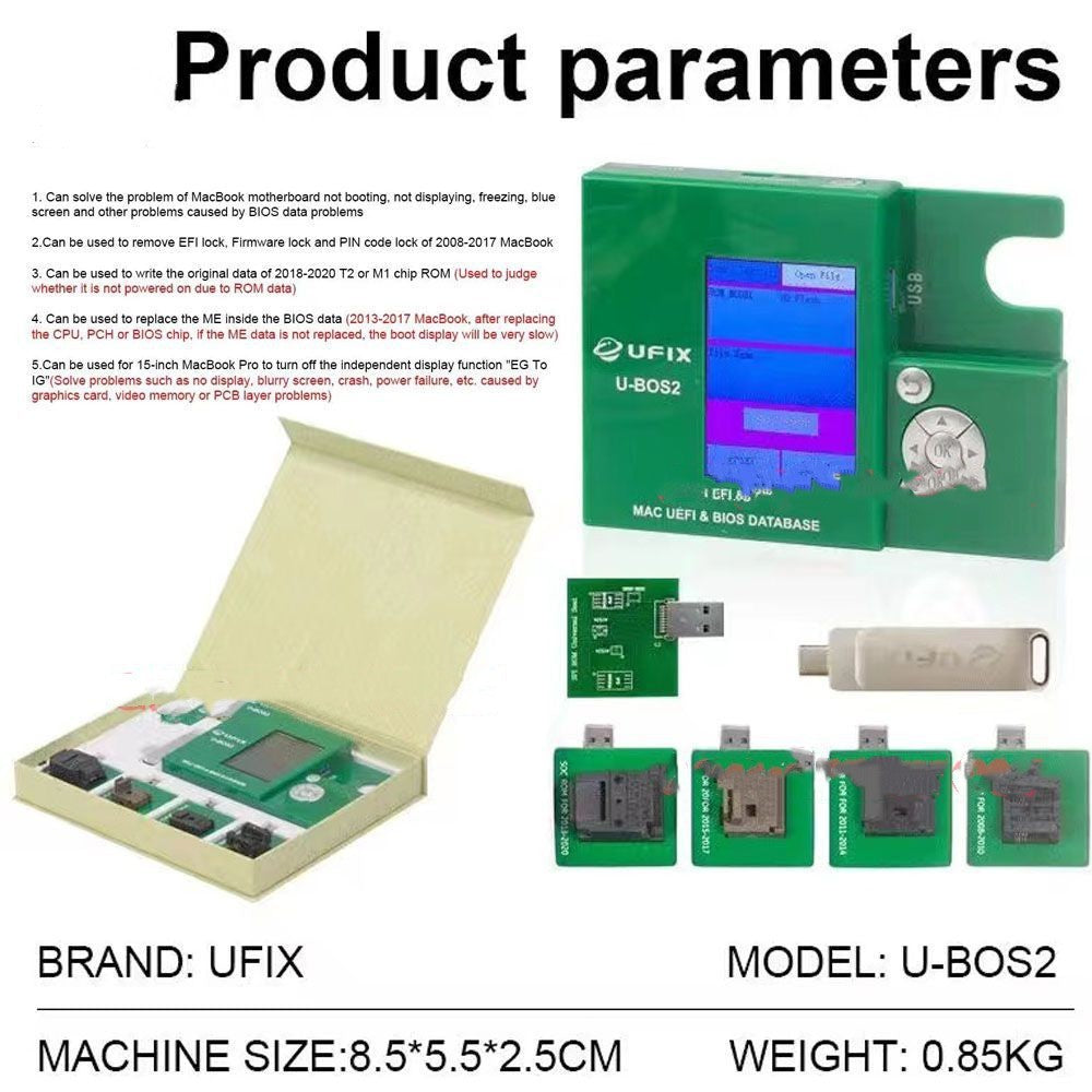 Ufix-U-BOS2 zum Entfernen von EFI Lock Firmware Lock PIN Code Lock