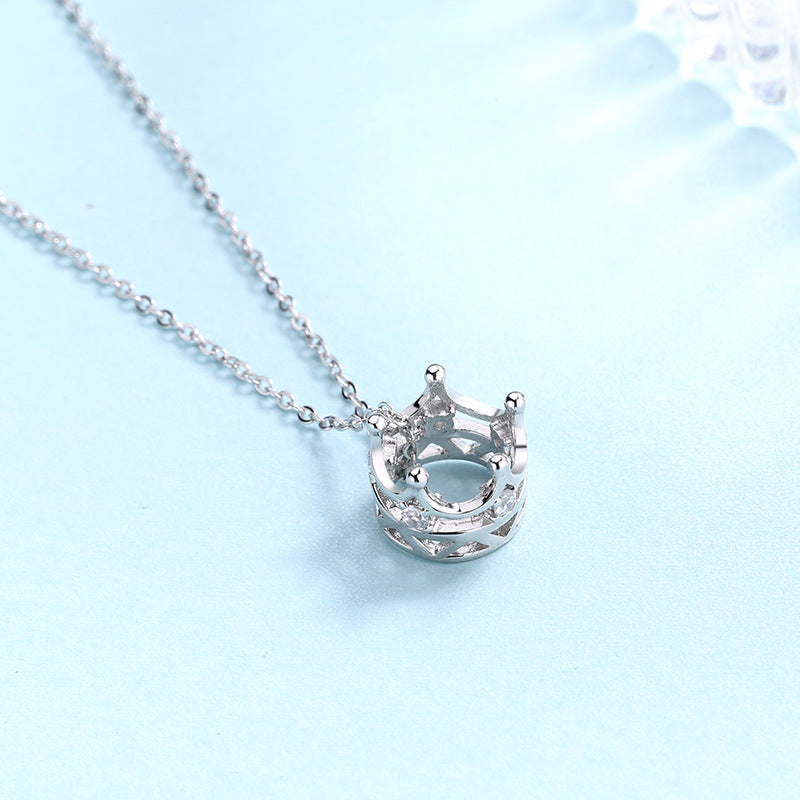 Simple Fashion Female Pendant S925 Sterling Silver Crown Necklace