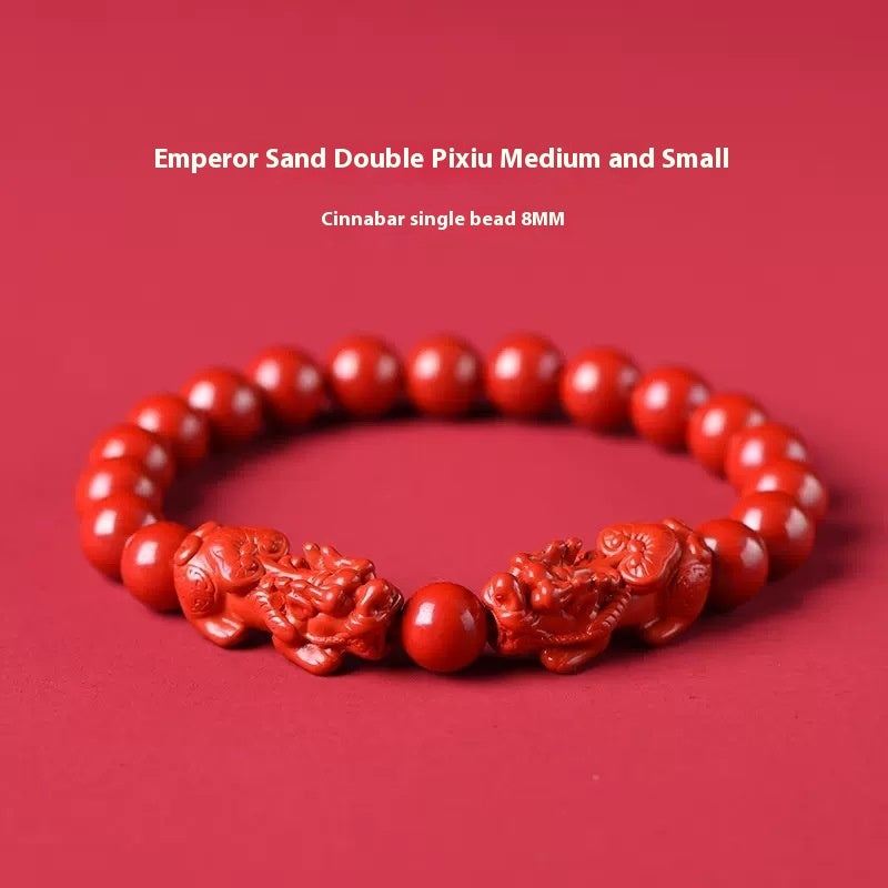 High-content Natural Raw Ore Cinnabar Ruyi Pi Xiu Bracelet