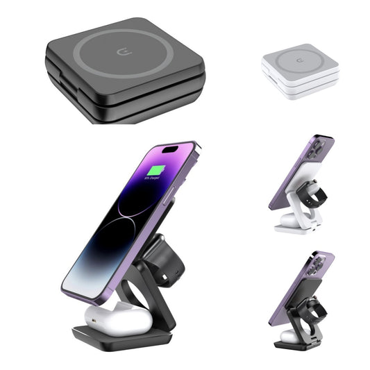 Foldable Three-in-One Wireless Charger Portable Magnetic Suction