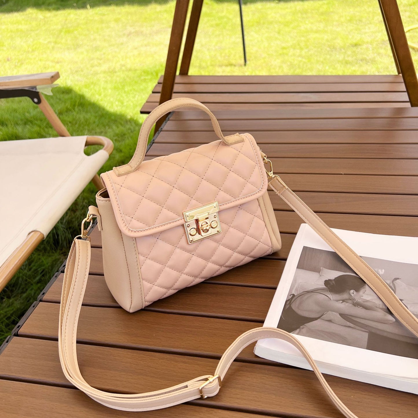 Women Rhombus Crossbody Shoulder Bag Fashion PU Handbag