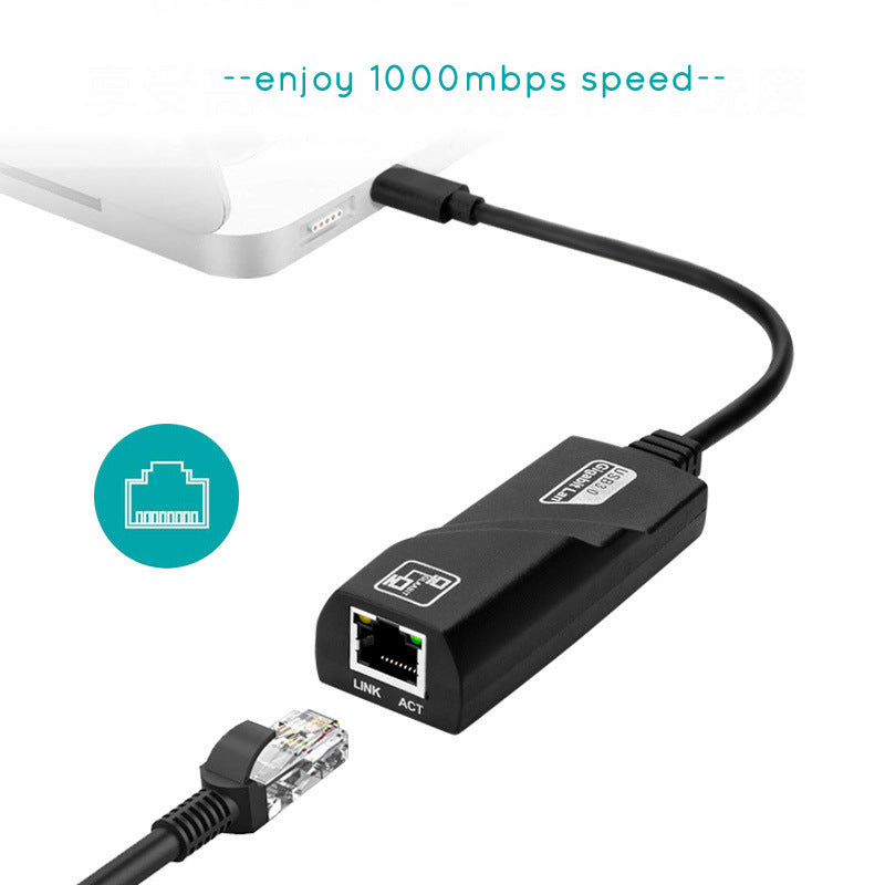 Typ-C zu RJ45 Gigabit Netzwerkkarte zu USB 3,1 Port NIC-Adapterkabel