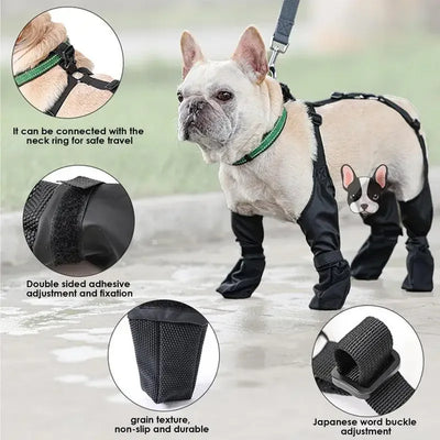 Wasserdichte Hundeschuhe, verstellbare Hundestiefel, atmungsaktiv