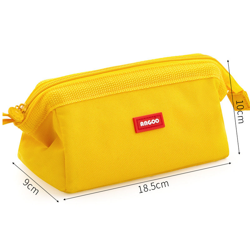 Large capacity canvas pencil case